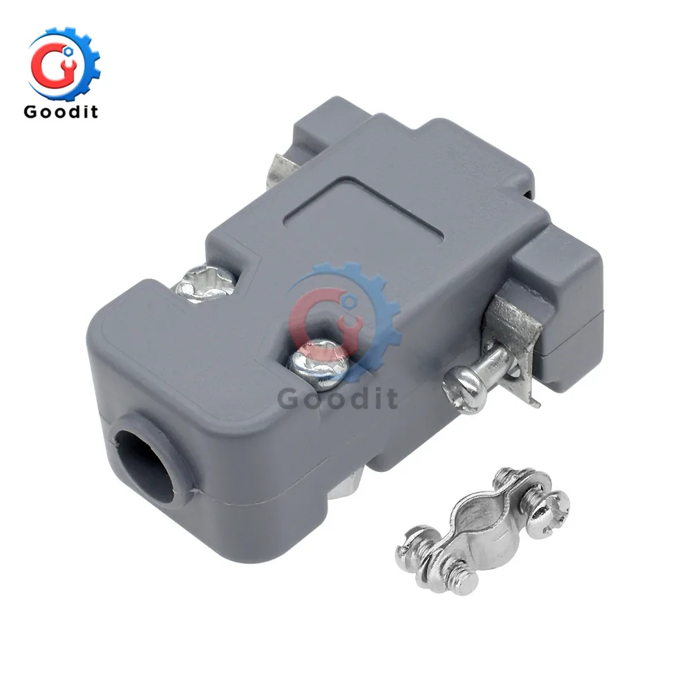 

5Pcs/Lot Grey D-Sub DB9 9Pin Plastic Hood Cover for 9 Pin or 15 Pin Connector