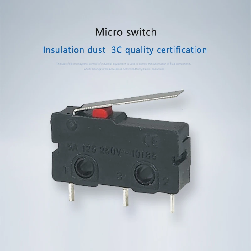 

5Pcs Mini Micro Limit Switch NO NC 3 Pins PCB Terminals SPDT 5A 125V 250V 29mm Roller Arc lever Snap Action Push Microswitches