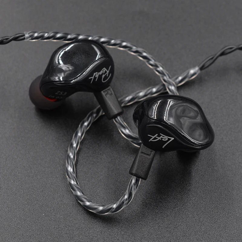 KZ ZS3 эргономичный съемный кабель наушники в ухо аудио мониторы шумоизоляция HiFi музыка спортивные наушники с микрофоном es