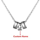 Мужские персонализированные ожерелья-цепочки из нержавеющей стали с индивидуальными бусинами гравировка 1-7 наименований кулон ожерелье мужское ювелирное изделие подарок