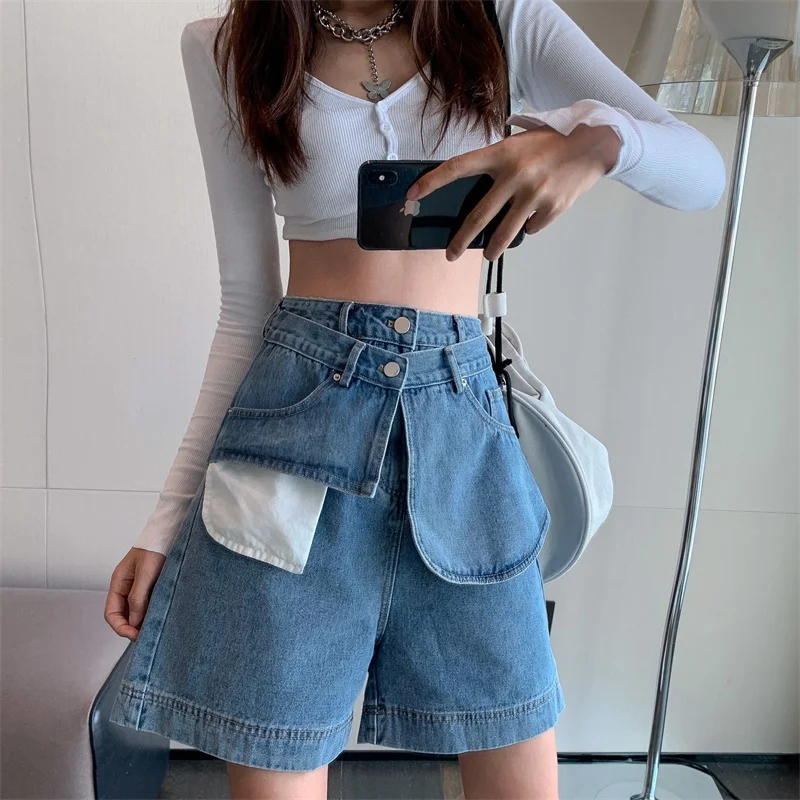

Ins Jeans Wide Leg Pants High Waist Streetwear Hipster Fashion Brand Korean Clothes Female Blue Ulzzang Women's Clothing New