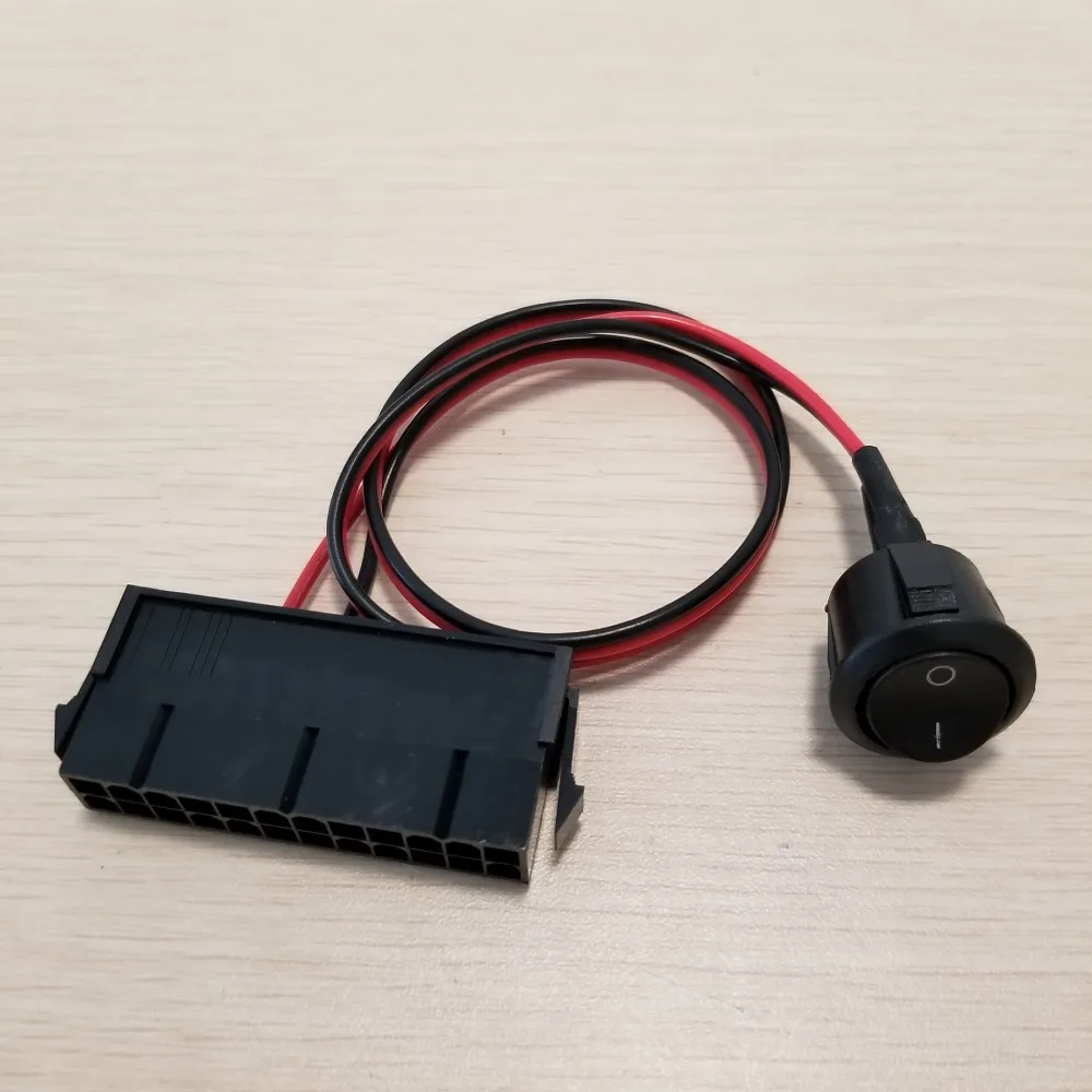 ПК сервер ATX PSU 24Pin розетка пусковой переключатель кнопка питания 18AWG провод