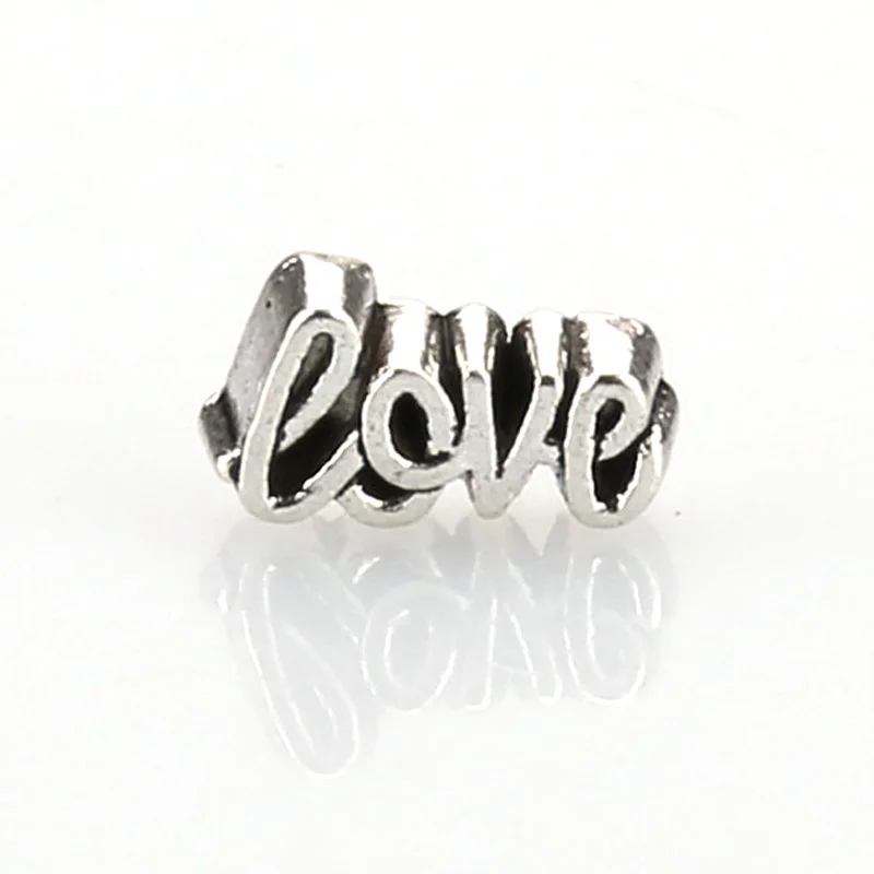 Серебряный цвет буквы любовь для стеклянной коробки плавающие амулеты ювелирные