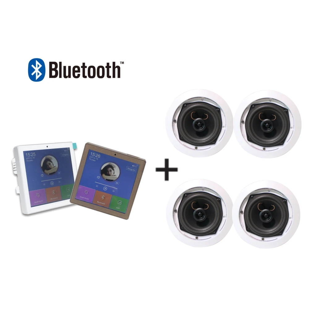 Bluetooth 4 канальный 25 Вт сенсорный экран Домашнее аудио фоновая музыка Настенный