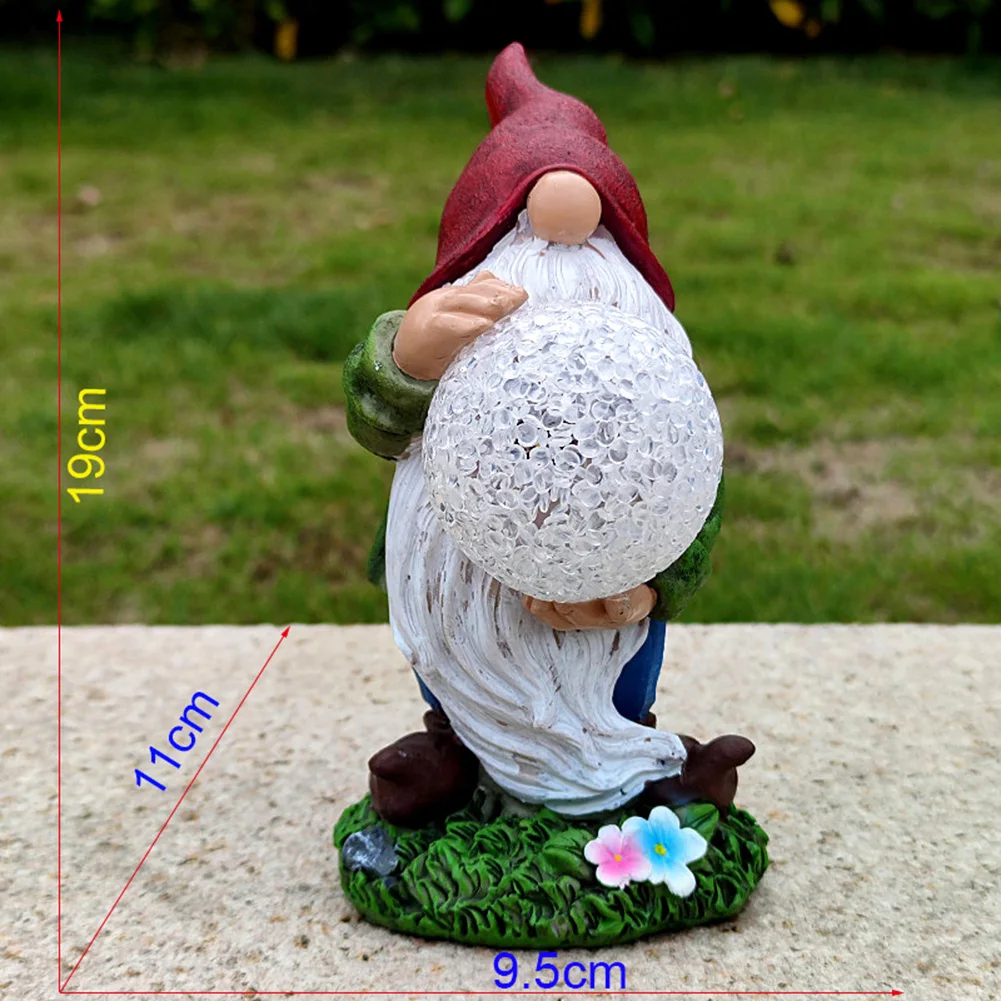 

LED Solar Light Resin Craft Gnome Waterproof Outdoor Garden Lawn Stakes Lamps Yard Art For Home Courtyard Decoration