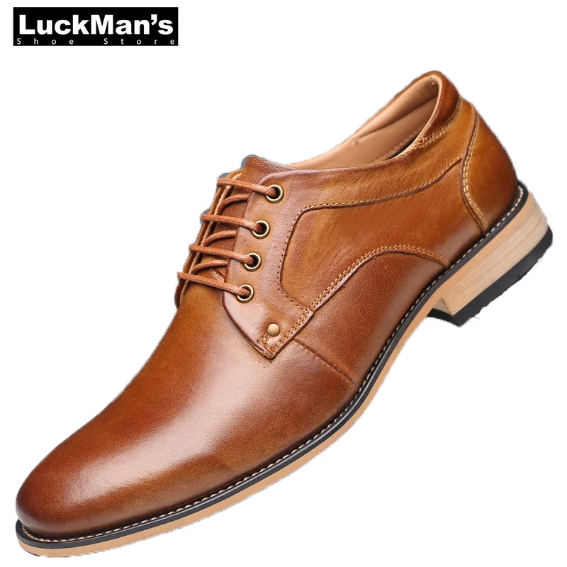 

Men Casual Shoes Top Quality Oxfords Men Genuine Leather Dress Shoes Business Formal Shoes Men Flats Plus Size Wedding Party