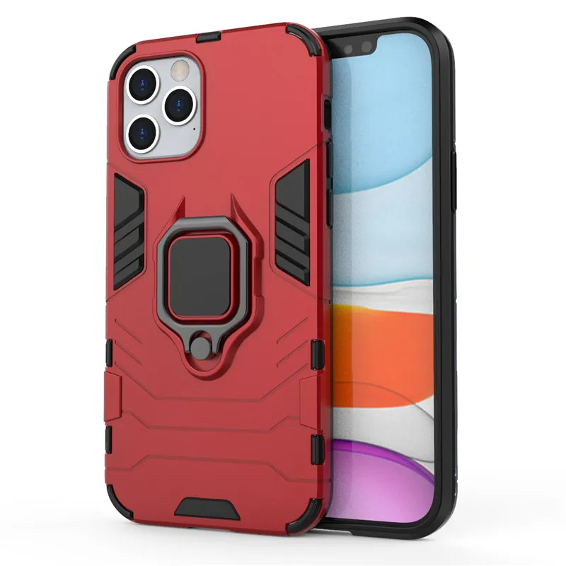 For iPhone 12 Pro Case For iPhone 11 XR XS X SE Case Shockproof Armor Silicone Cover Stand Holder Phone Bumper For iPhone 12 Pro