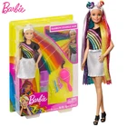 Модная Кукла Барби, радужные блестящие волосы с аксессуарами и одеждой, игрушки для девочек, модные куклы, модные куклы
