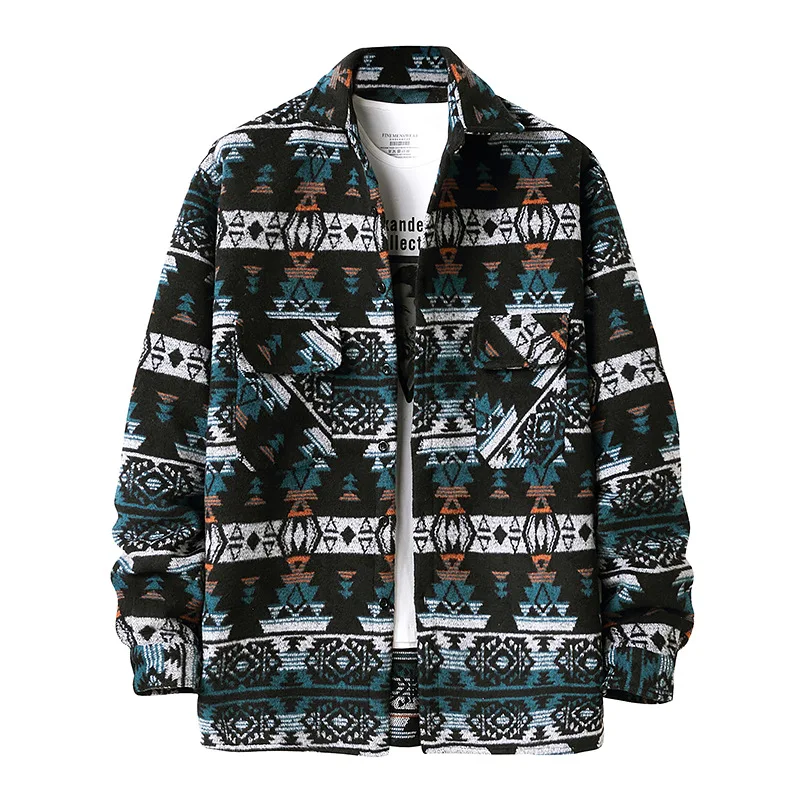 

Mens Long Sleeve Wool Shirt Hipster Casual Button Up Woolen Shirt Men Streetwear Oversized Shirts Male Vintage Clothes Camisas