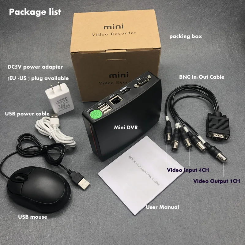 AHD 1080N 4CH DVR Мини гибридный видеорегистратор NVR 5 в 1 камера видеонаблюдения HDMI H.264