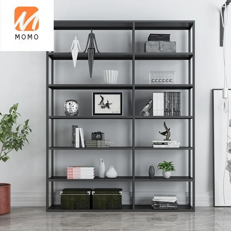 

Nordic Wrought Iron Bookcase Office Shelf Living Room Multi-Layer Floor Bookcase Goods Storage Shelf Room Article Storage Shelf