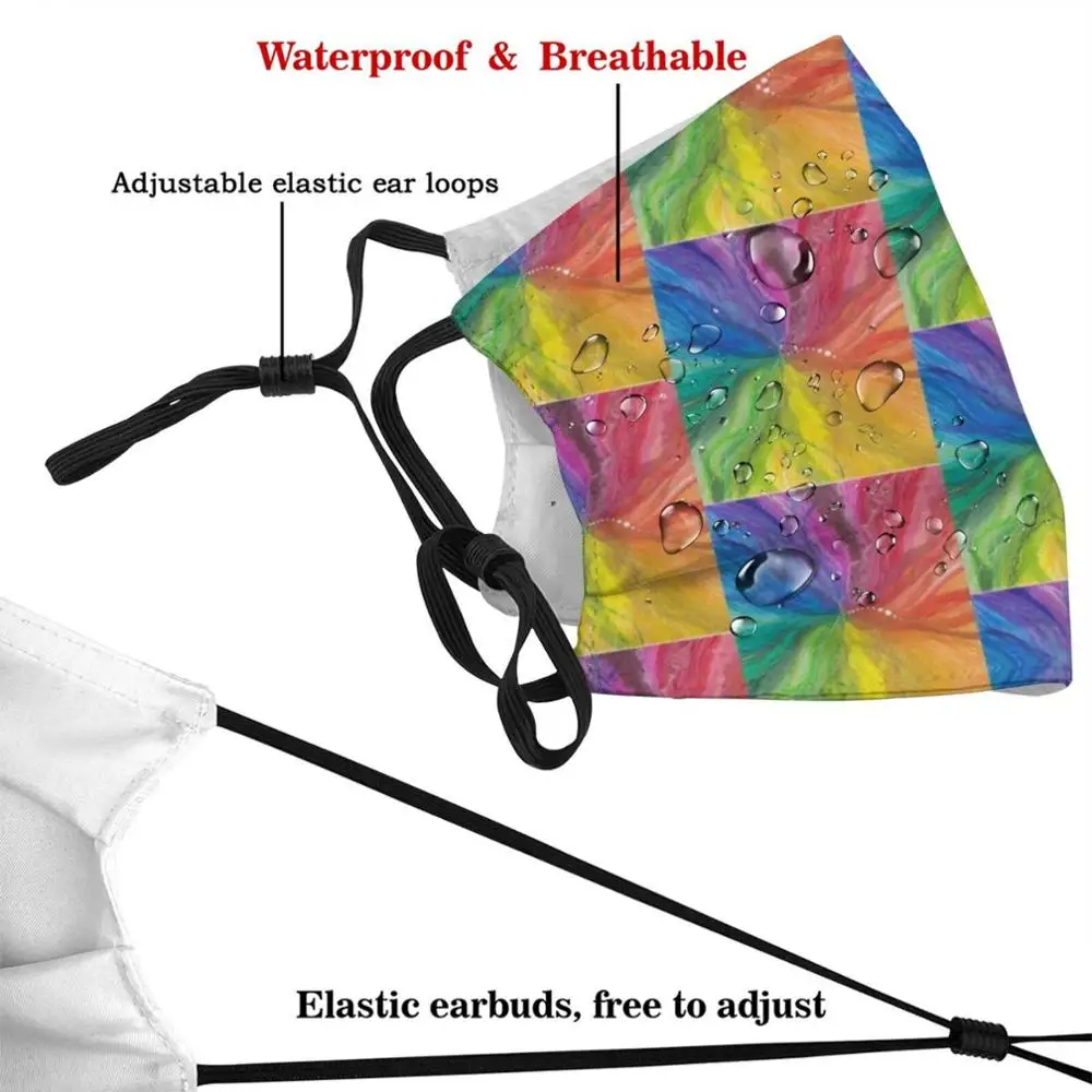 Spectrum Washable Reusable Trendy Mouth Face Mask With Filters For Child Adult Rainbow Colourful Colorful | Аксессуары для одежды