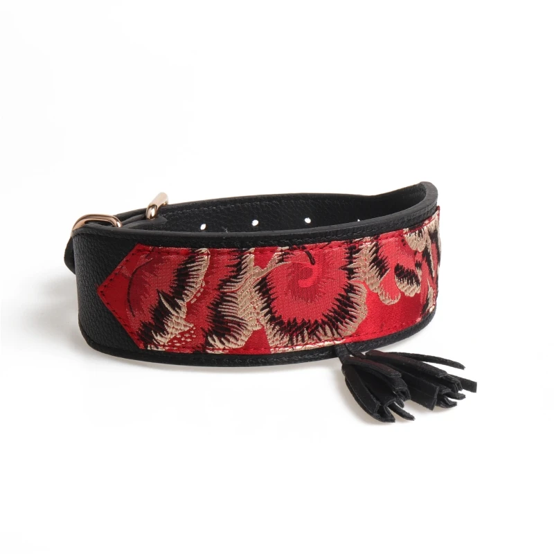 Прочный прочный ошейник для собак с кисточкой искусственная Роскошная вышивка