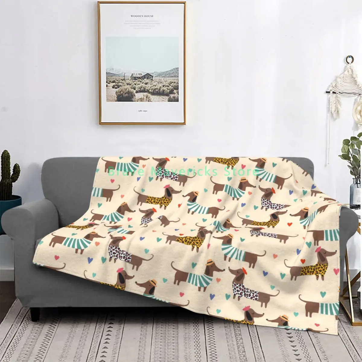

A Couch Decorations Dogholiday Funny Dog Dachshund Cute Throw Blankets Gifts For Christmas Plush Micro Flannel Throw Blankets