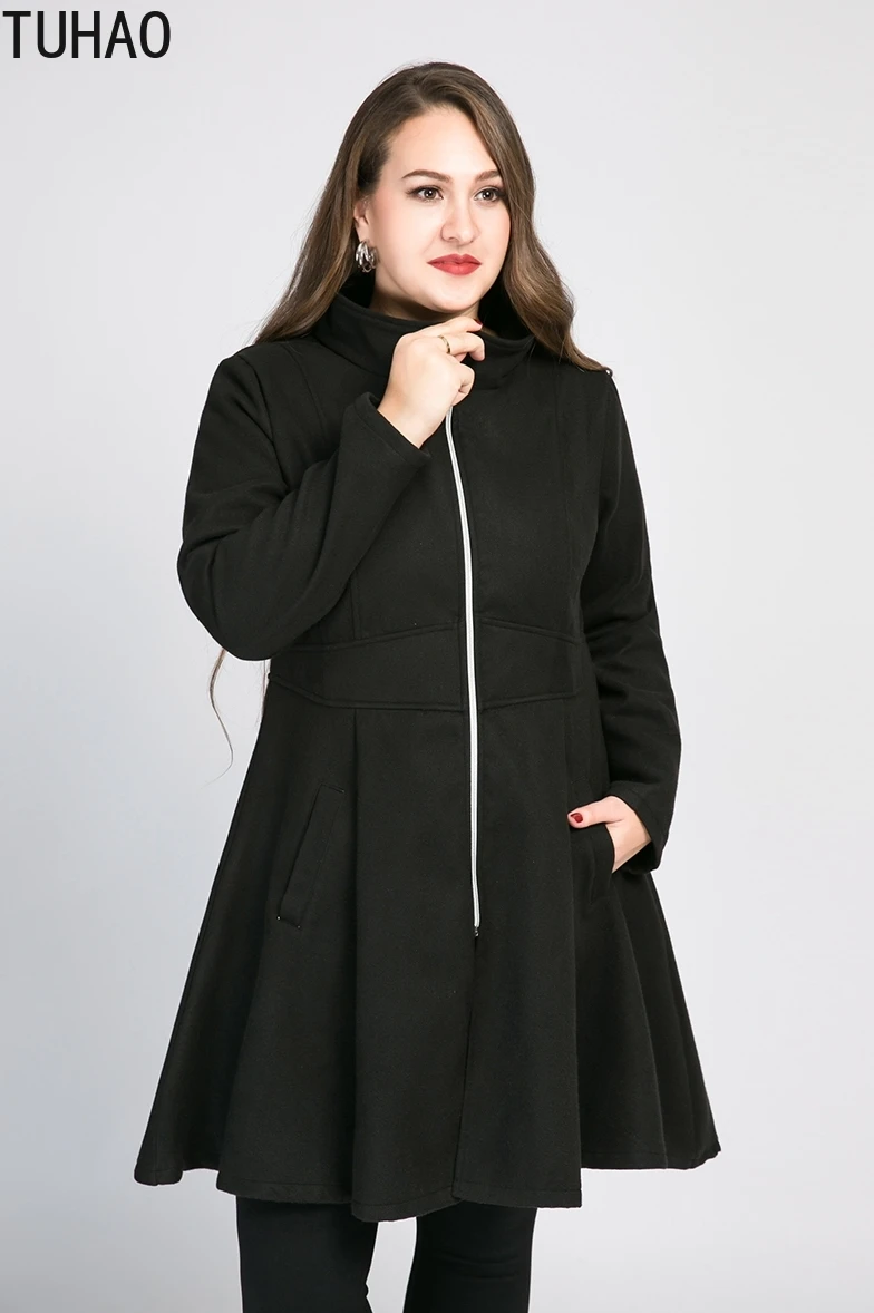 Женское шерстяное пальто TUHAO зимнее длинное для офиса размеры 8XL 7XL 6XL 5XL WM15|Женские