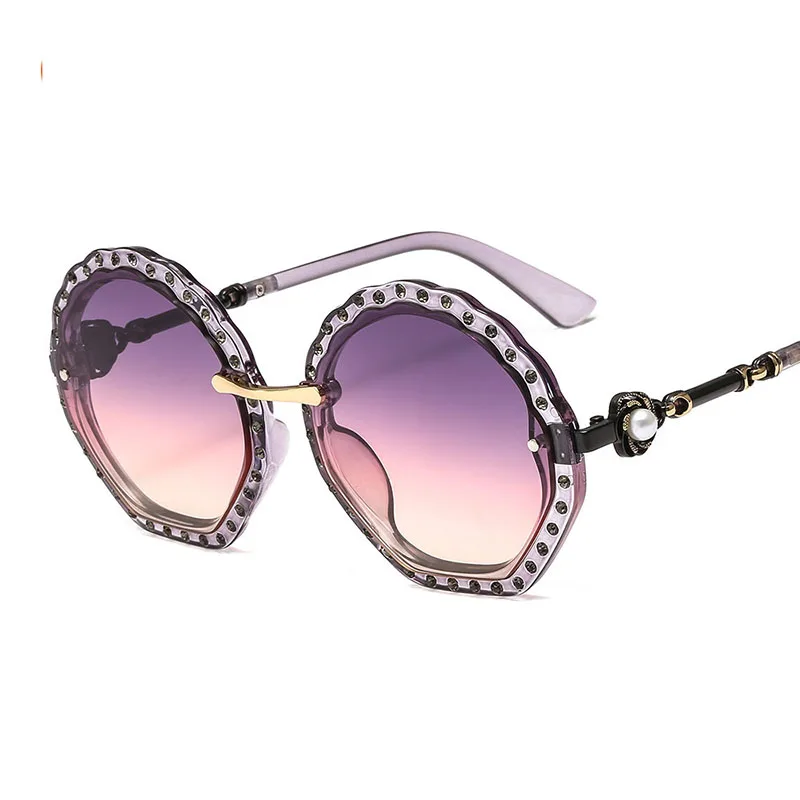 Солнцезащитные очки с цветочной инкрустацией без рамки копировальная пленка