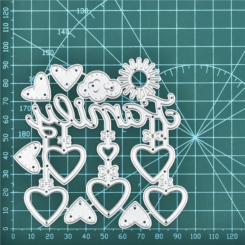DiyArts семейная рамка в форме сердца металлические режущие штампы для крафт карты