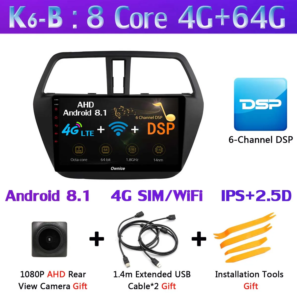 K6-B " 360 ° панорамный Android 9,0 автомобильный DVD мультимедийное радио gps для Suzuki SX4 S-Cross 2013 S Cross автомобильное радио DSP - Цвет: K6-B