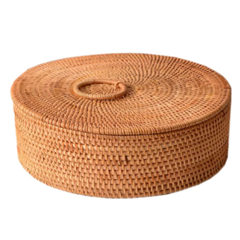 

Basket Rattan Storage Tissue Key Package New Year Paper Sundries Hand Made Round Rectangle Cover Dried Fruit