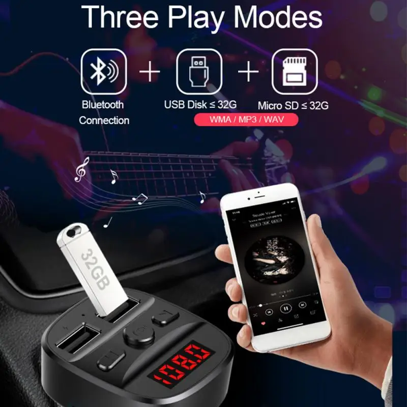 Автомобильный MP3 плеер T60 с Bluetooth FM передатчик Usb зарядкой музыкальный mp3