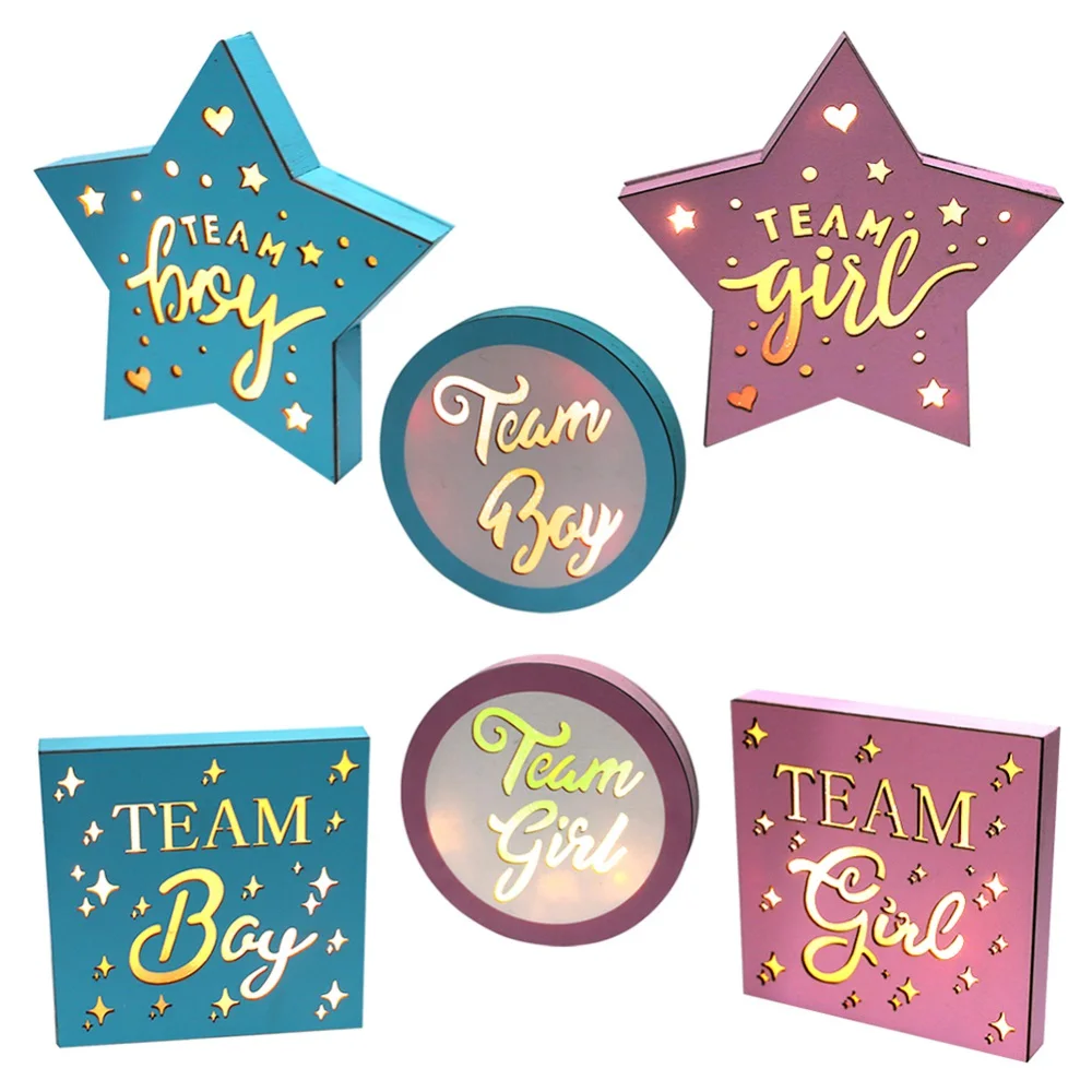 

Home Decor Wooden Ornaments Baby Hundred Days Party Decoration For Shower & Gender Revealing LED Lights Pendant Crafts Dropship