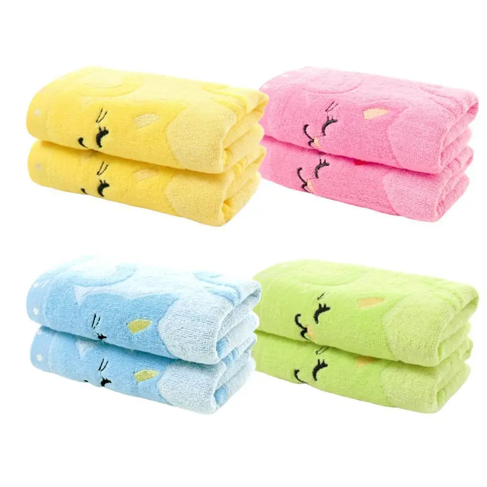 1pcs Children Cute Towel Cotton Bamboo Fiber Lovely Washcloth Bath Infant Feeding Cloth Supplies Soft Baby Ba L7V1 | Мать и ребенок