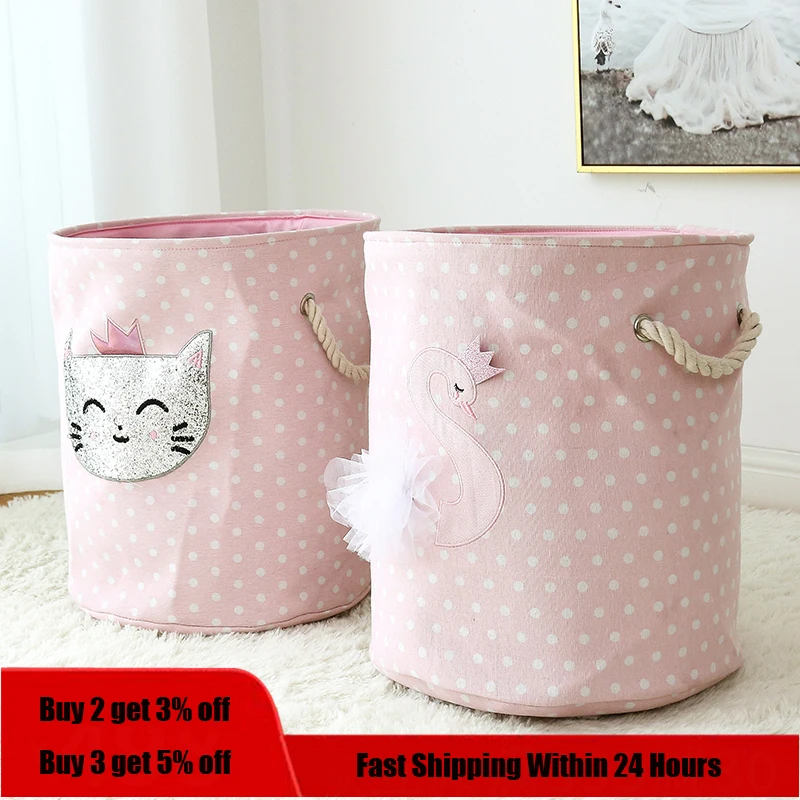 

Foldable Laundry Basket for Dirty Clothes for kids baby Toys canvas wasmand large storage hamper kids baby Home Organizer
