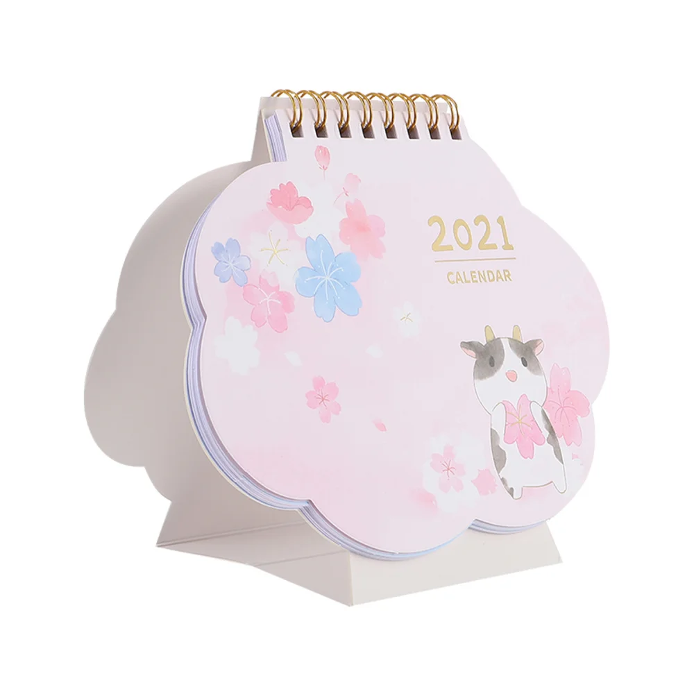 

1pc Desktop Calendar Standing Flipping Calendar 2021 Office Coil Calendars