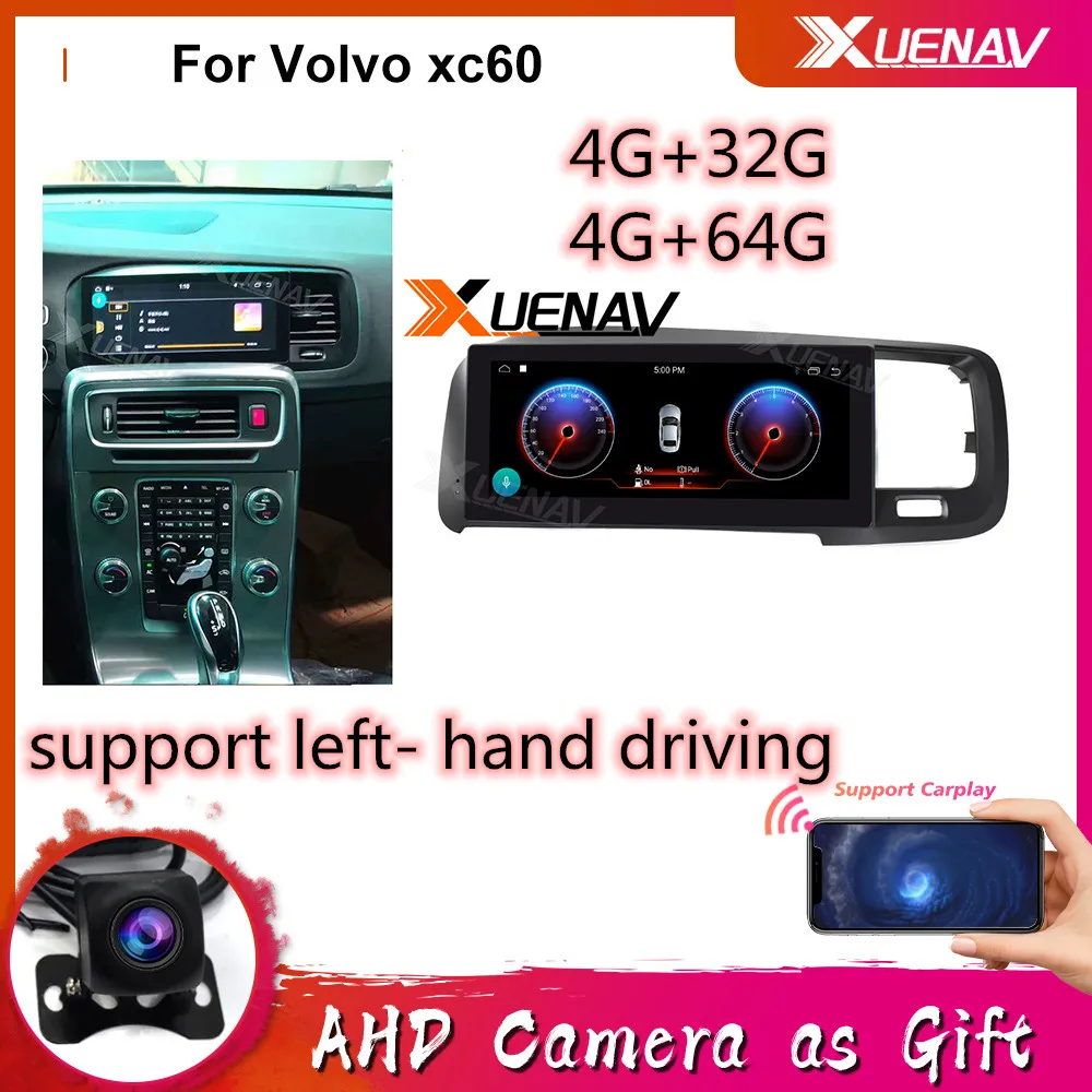 

Android 8.8inch For Volvo S60 V60 2018 2019 2020 Car Stereo DVD Multimedia Player 4G+64G with Carplay Nav Navigation GPS