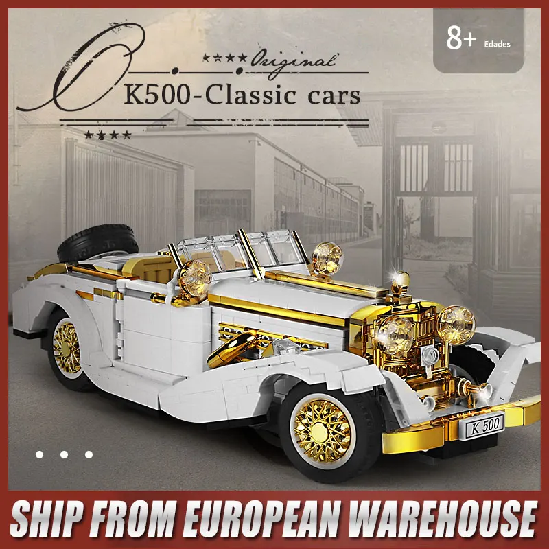 

Mould King 10003 высокотехнологичные игрушечные машинки K500, винтажная модель автомобиля, строительные блоки, кирпичи, детская развивающая игрушка...