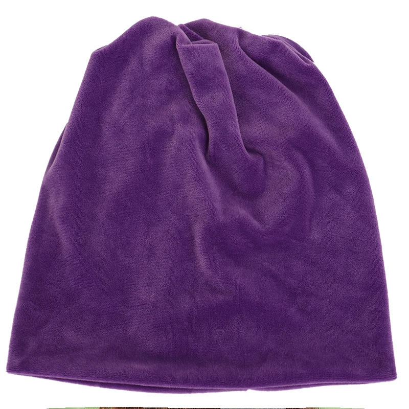 Новинка 2019 модные однотонные бархатные облегающие шапки для женщин зимняя