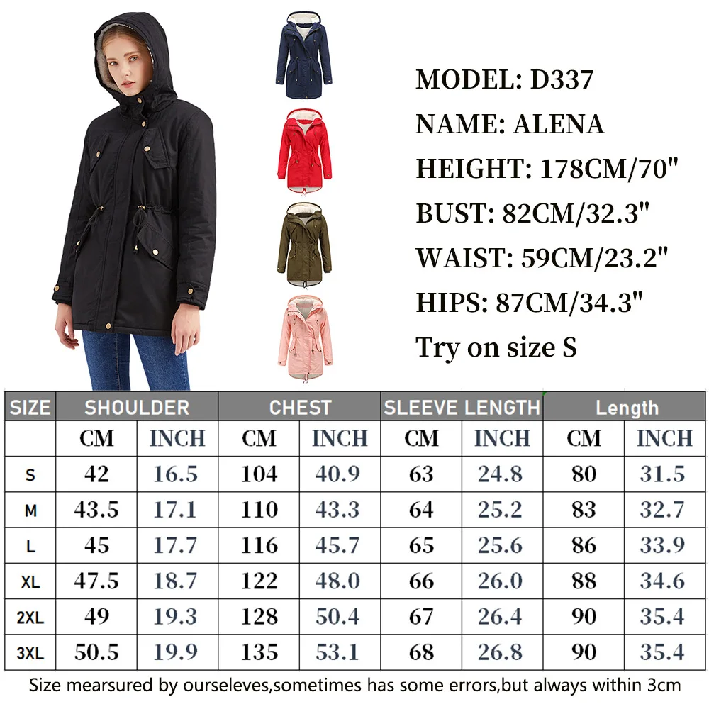 Winter Thick Parkas Faux Fur Coats Women Long Sleeve Hooded Neck Zipper Button Casual Ladies Outwear Warm Down Jackets PW180