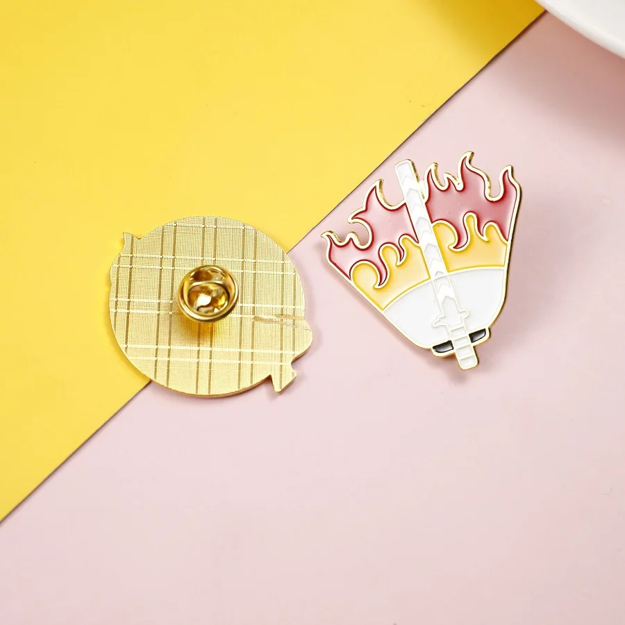 Demon Slayer: Kimetsu No Yaiba Metal Enamel Pin Anime Pins Badges for Clothes Bag Shirt Hat Decorative Cosplay Prop Jewelry