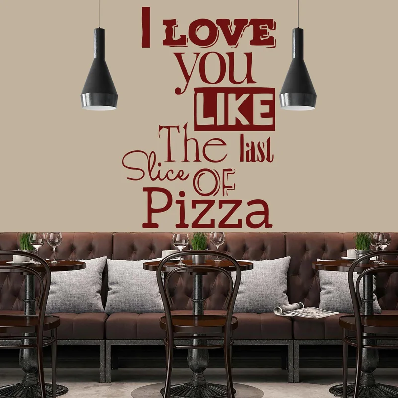 Виниловые обои с надписью I Love You для домашнего декора кухни пиццы магазина