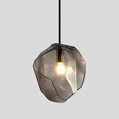 grey glass Современный минималистичный подвесной светильник креативные красочные хрустальные подвесные лампы для ресторана, внутреннего дома, подвесное освещение, Декор - Цвет корпуса: grey glass