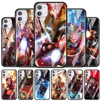 iron man cool marvel for apple iphone 12 pro max mini 11 pro xs max x xr 6s 6 7 8 plus luxury tempered glass phone case