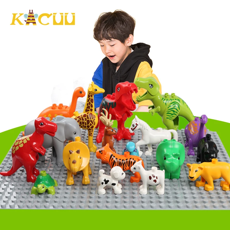 Строительные блоки большого размера аксессуары сделай сам зоопарк животные