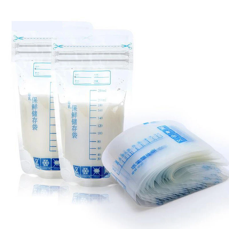 

30pcs 250ml Baby Food Storage Breast Milk Storage Bag Milk Freezer Bags Baby Feeding Safe Practical Baby Food Container Stuff