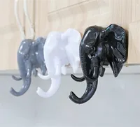 New 50pcs/lot Elephant Head Animal Wall Door Clothing Hook Display Storage Racks Self Adhesive Hanger Bag Keys Sticky Holder