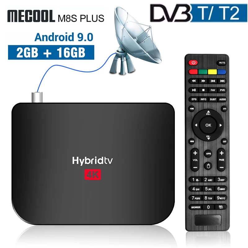 Новейшая модель Mecool M8S плюс T2 Android 9 0 гибридные Смарт ТВ BOX Amlogic S905X2 2 Гб оперативной
