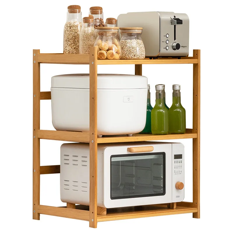 

Multifunction Durable 3 Layers Bamboo Material Storage Rack Table/Desk Type Simple Shelf Storage For Bedroom Living Room