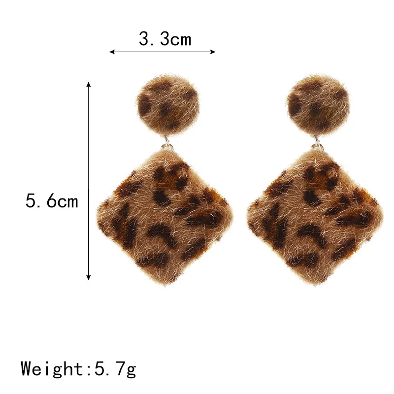 2019 корейские коричневые леопардовые Винтажные серьги Плюшевые Милые