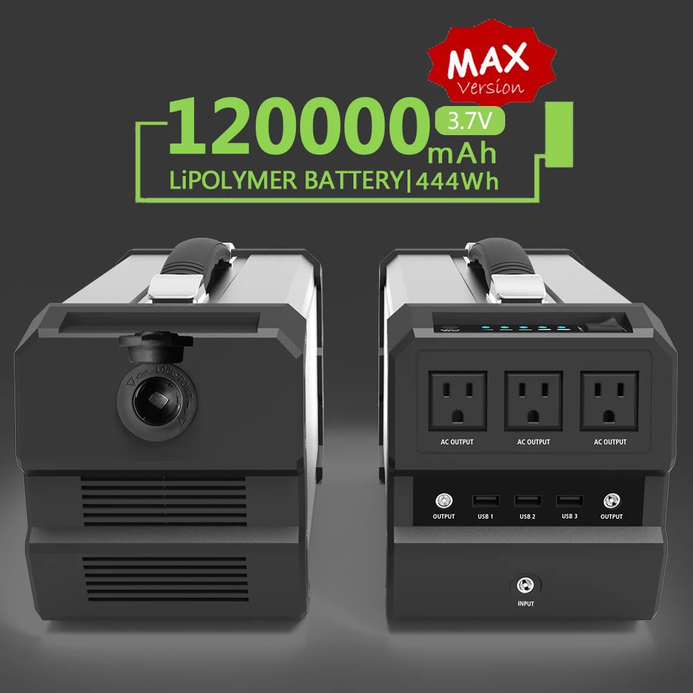 Портативный домашний солнечный инвертор 440Wh 120000 мАч генератор чистой синусоиды