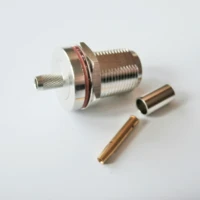 connector n female o ring bulkhead panel mount nut plug solder pin crimp for rg316 rg174 rg179 lmr100 cable brass rf adapter