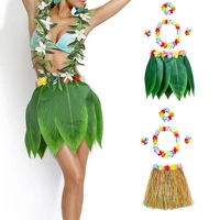 hawaiian grass skirt party supplie party decoration simulation leaf adult children show costume beach holiday party dress decor