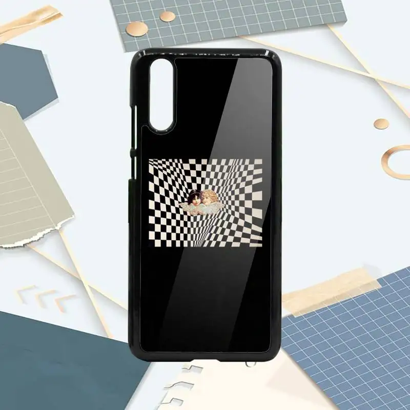 

Black white checkered aesthetics Phone Case PC For Samsung galaxy S note 8 9 20 10 e lite2019 plus pro ultra