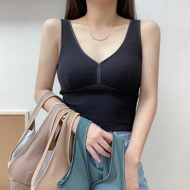 

AOSSVIAO 2022 Топы для женщин, топы с открытыми плечами, сексуальные топы на бретельках, Женские повседневные топы без рукавов в стиле пэчворк, топ...