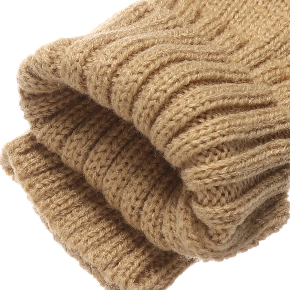 

Winter Warm Gloves For Women Girls Bowknot Knitted Solid Color Mittens Fingerless Thick Artificial Wool Gloves Soft Elastic