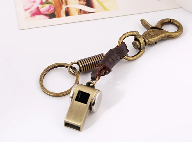 Модный винтажный металлический брелок для автомобиля сумка сплав свисток