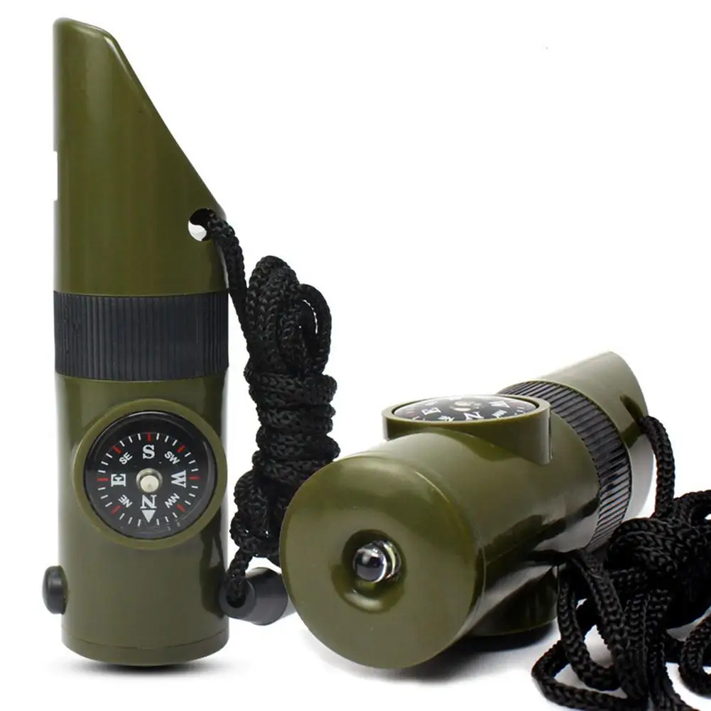

Whistle Compass Thermometer Multifunctional Lanyard Outdoor Whistle Multifunctional Lifesaving Camping Whistle